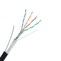 Кабель NETLAN F/UTP 4 пары, Кат.5e, одножильный, медь, внешний, с тросом, черный, 305м NETLAN EC-UF004-5E-PE-SW-BK