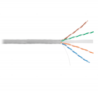 Кабель U/UTP 4 пары, Кат.6, медный, внутренний, серый, 305м NETLAN EC-UU004-6-PVC-GY