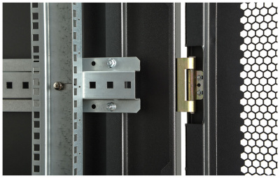 Шкаф телекоммуникационный напольный 19", 33U(800x800), ШТ-НП-М-33U-800-800-П-Ч, передняя дверь перфорация, черный ССД