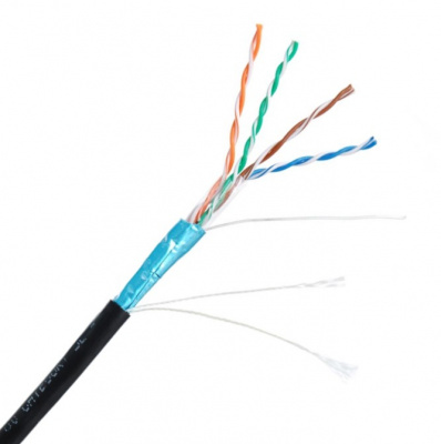 Кабель NETLAN F/UTP 4 пары, Кат.5e, медь, внешний, черный, 100м EC-UF004-5E-PE-BK-1