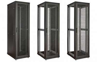 Шкаф телекоммуникационный напольный 19", 33U(800x1000), ШТ-НП-М-33U-800-1000-П-Ч, передняя дверь перфорация, черный ССД