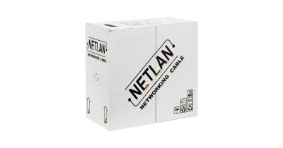 Кабель NETLAN U/UTP 4 пары, Кат.6 (Класс E), 250МГц, одножильный, BC (чистая медь), внутренний, PVC нг(B), серый, 305м