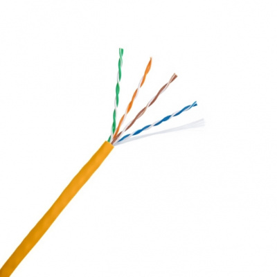 Кабель NETLAN U/UTP 4 пары, Кат.5e, медь, внутренний, LSZH нг(B)-HF, оранжевый 100м EC-UU004-5E-LSZH-OR-1