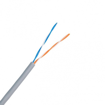 Кабель NETLAN U/UTP 2 пары, Кат.5, омедненный, 26AWG, внутренний, серый, 500м CCA-UU002-5-PVC-GY-5