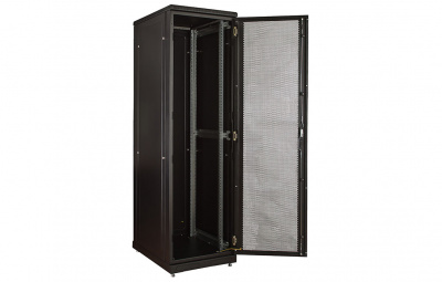Шкаф телекоммуникационный напольный 19",18U(800x1000), ШТ-НП-М-18U-800-1000-П-Ч, передняя дверь перфорация, черный ССД