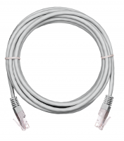 Шнур коммутационный NETLAN UTP 4 пары, медь, Кат.5е, 2хRJ45, T568B, серый, 0,3м (10шт)
