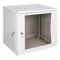 Настенный разборный шкаф 19", 600х600, со стеклянной дверцей 6U