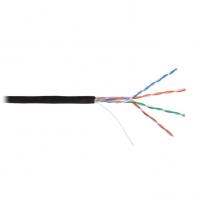 Кабель U/UTP 4 пары, Кат.5e, медь, 24AWG, внешний, черный, 305м NIKOLAN NKL 4600B-BK