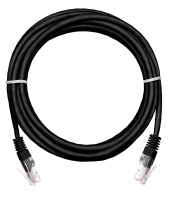 Шнур коммутационный NETLAN UTP 4 пары, медь, Кат.5е, 2хRJ45, T568B, черный, 0,5м (10шт)