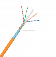 Кабель F/UTP 4 пары, Кат.6, медь, 23AWG, внутренний, LSZH нг(А)-HFLTx, оранжевый, 305м NIKOLAN NKL 9240C-OR