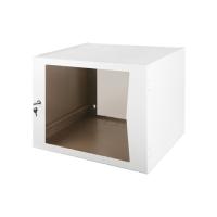 Настенный неразборный шкаф 19", 6U, (600х600), со стеклянной дверцей