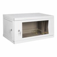 Настенный разборный шкаф 19", 600х350, со стеклянной дверцей 6U