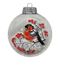 Шар "Задумчивый снегирь", 100 мм., в подарочной упаковке