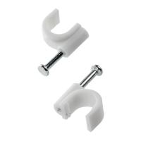 Скоба пластиковая с гвоздем, круглая 6 мм (100 штук)