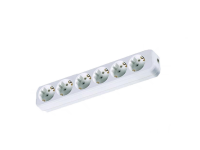 Колодка розеточная 6 гнезд 2П+3 16А 250B белая