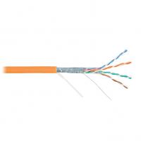 Кабель F/UTP 4 пары, Кат.5e, медь, 24AWG, внутренний, LSZH нг(А)-HFLTx, оранжевый, 305м NIKOLAN NKL 4200C-OR