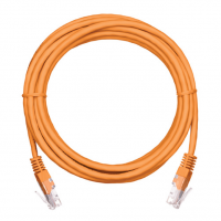 Шнур коммутационный NETLAN UTP 4 пары, медь, Кат.5е, 2хRJ45, T568B, оранжевый, 0,5м (10шт)