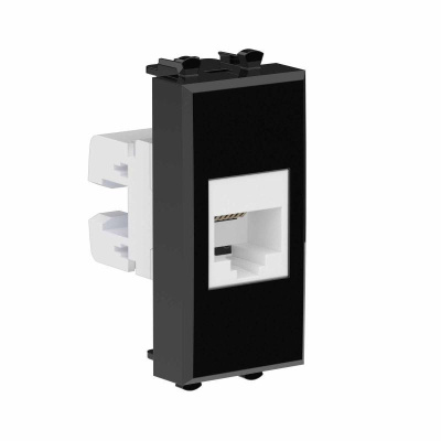 Розетка телефонная 1мод. Avanti "Черный квадрат" RJ12 без шторок модульная механизм DKC 4402611