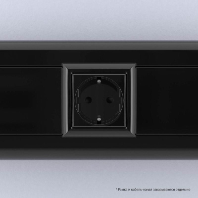 Розетка 1-м 2мод. Avanti "Черный квадрат" 16А IP20 2P+E защ. шторки черн. DKC 4402002