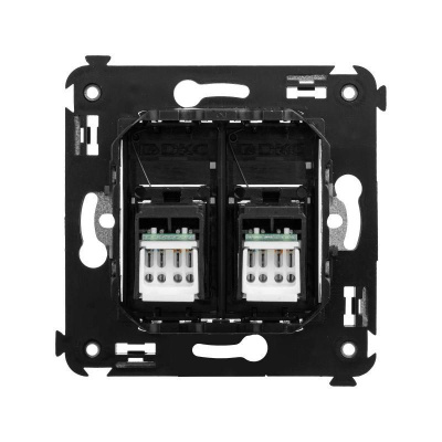 Розетка компьютерная 2-м СП Avanti "Черный квадрат" RJ45 кат.5E DKC 4402464