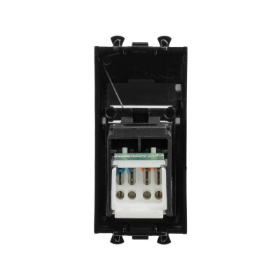 Розетка компьютерная 1мод. Avanti "Черный квадрат" RJ45 кат.5E модульная DKC 4402461